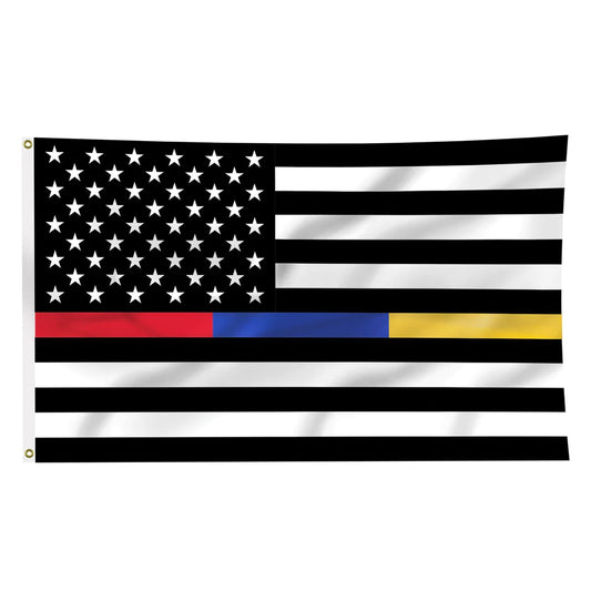 Thin Blue, Red, & Gold Line Flag - 3 x 5 Flag with Grommets