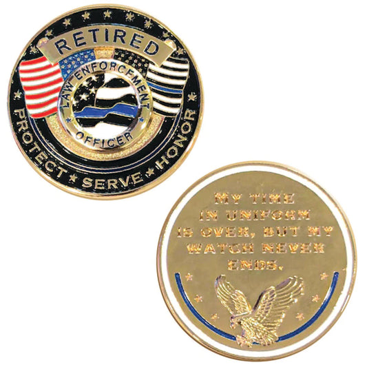 Retired- Watch Never Ends, Challenge Coin