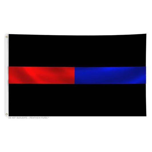 Thin Red Line/Thin Blue Line- 3 x 5 Ft with Grommets