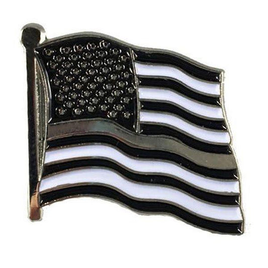 Thin Silver Line American Flag Pin