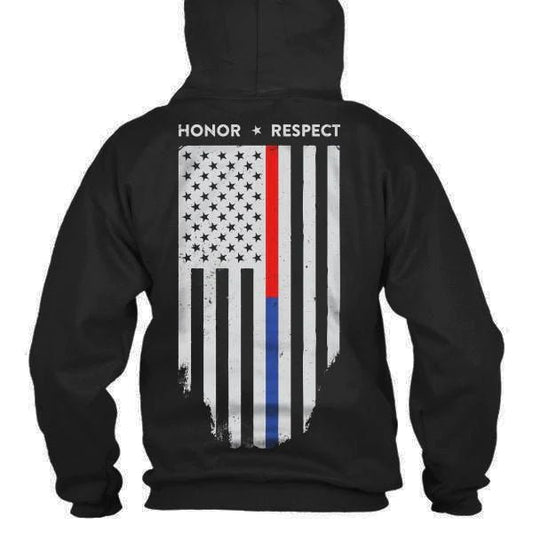 Dual Line Honor & Respect - Hoodie - Interceptor Public Safety Products