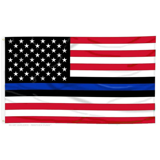 Thin Blue Line American, Red, White and Blue - 3 x 5 ft flag with Grommets - Interceptor Public Safety Products