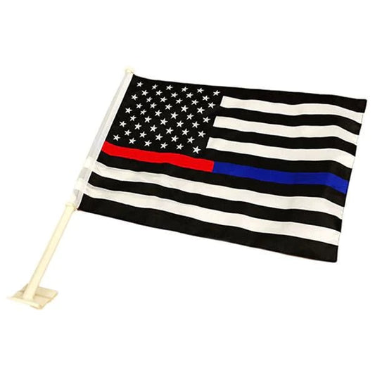 Thin Blue Line & Thin Red Line American Car Flag - Interceptor Public Safety Products