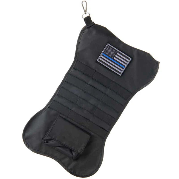 Thin Blue Line Christmas Dog Bone Tactical Stocking