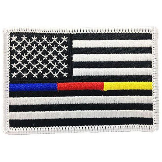 Thin Blue/Red/Gold Line American Flag Patch- Sew on