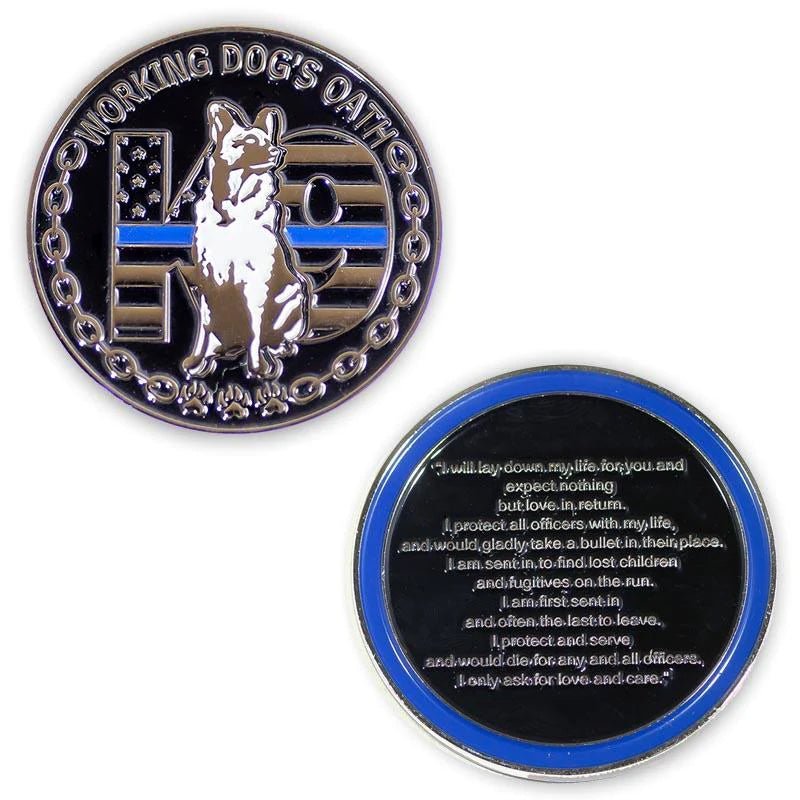 Challenge Coin - K9 Working Dog's Oath - Interceptor Public Safety Products