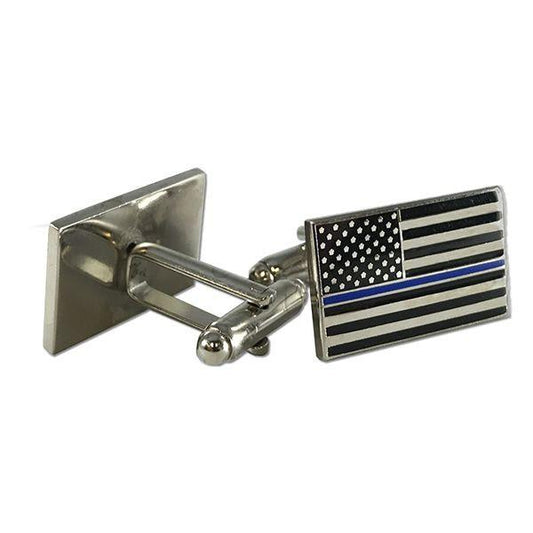 Cufflinks - Thin Blue Line Flag - Interceptor Public Safety Products