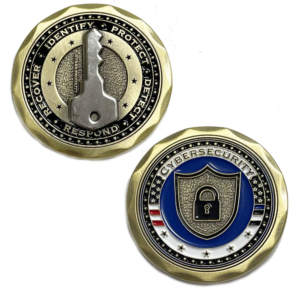 Cybersecurity Thin Blue Line Challenge Coin - Interceptor Public Safety Products