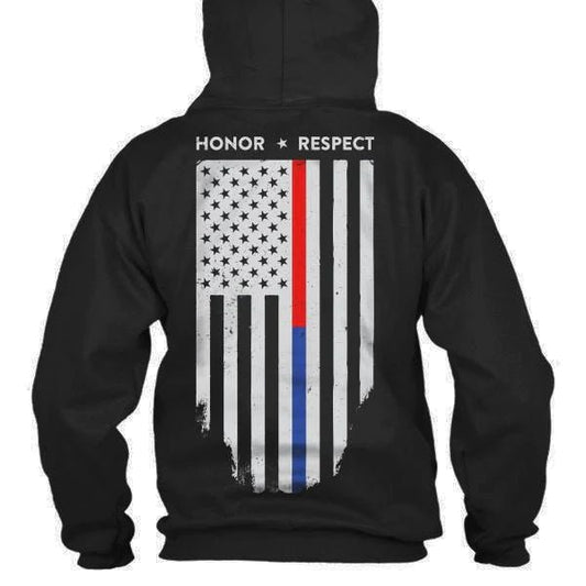 Dual Line Honor & Respect - Hoodie - Interceptor Public Safety Products