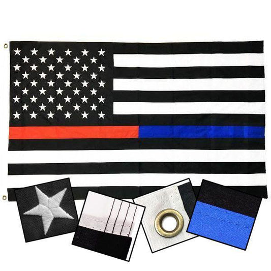 DuraSleek - Thin Dual Line American Flag 3x5 - Interceptor Public Safety Products