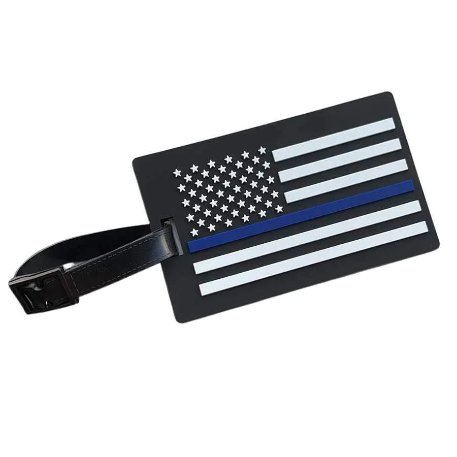 Luggage Tag - Thin Blue Line American Flag - Interceptor Public Safety Products