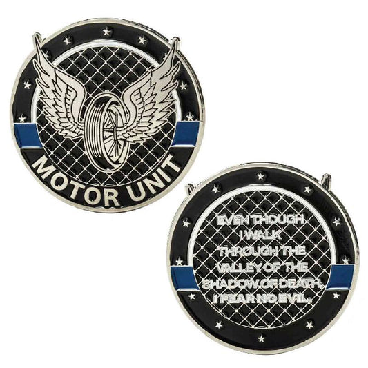 Motor Unit Thin Blue Line Challenge Coin - Interceptor Public Safety Products