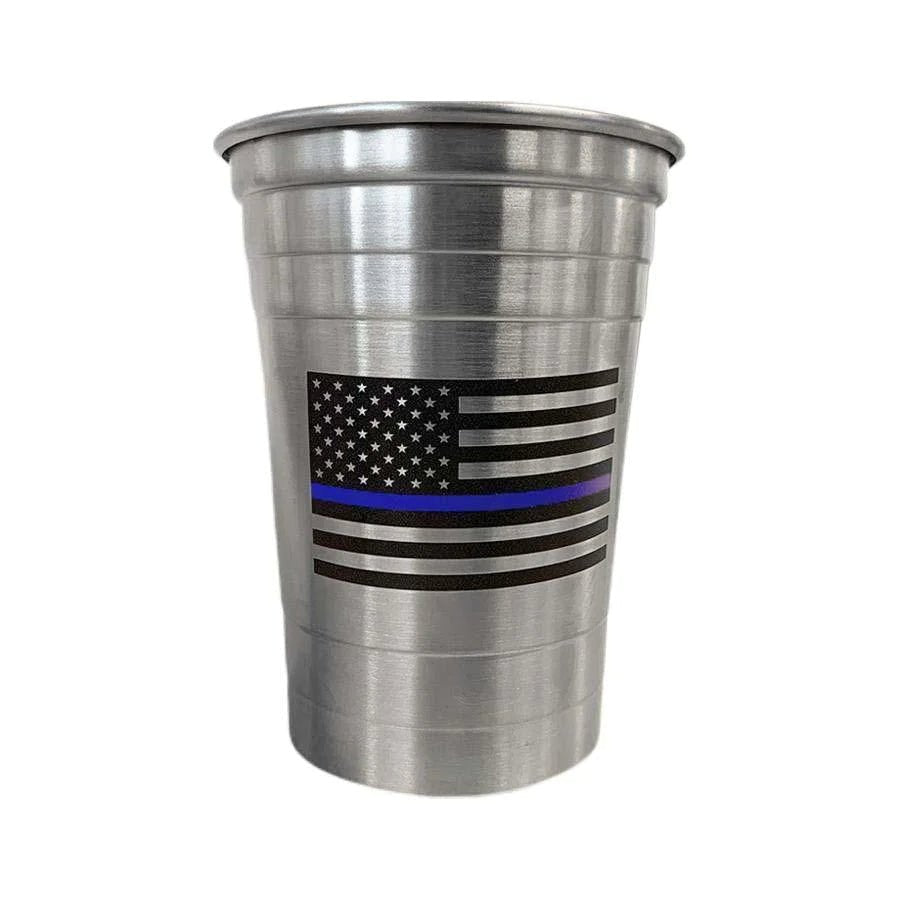 Thin Blue Line 16 Oz. Stainless Steel Solo Cup - Interceptor Public Safety Products