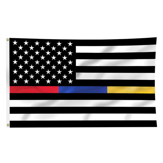 Thin Blue, Red, & Gold Line Flag - 3 x 5 Flag with Grommets - Interceptor Public Safety Products