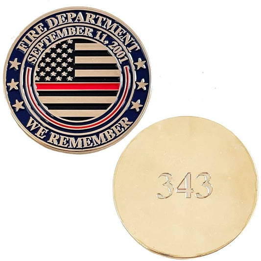 Tribute to the 343 Firefighters perished on 9/11 - Challenge Coin - Interceptor Public Safety Products