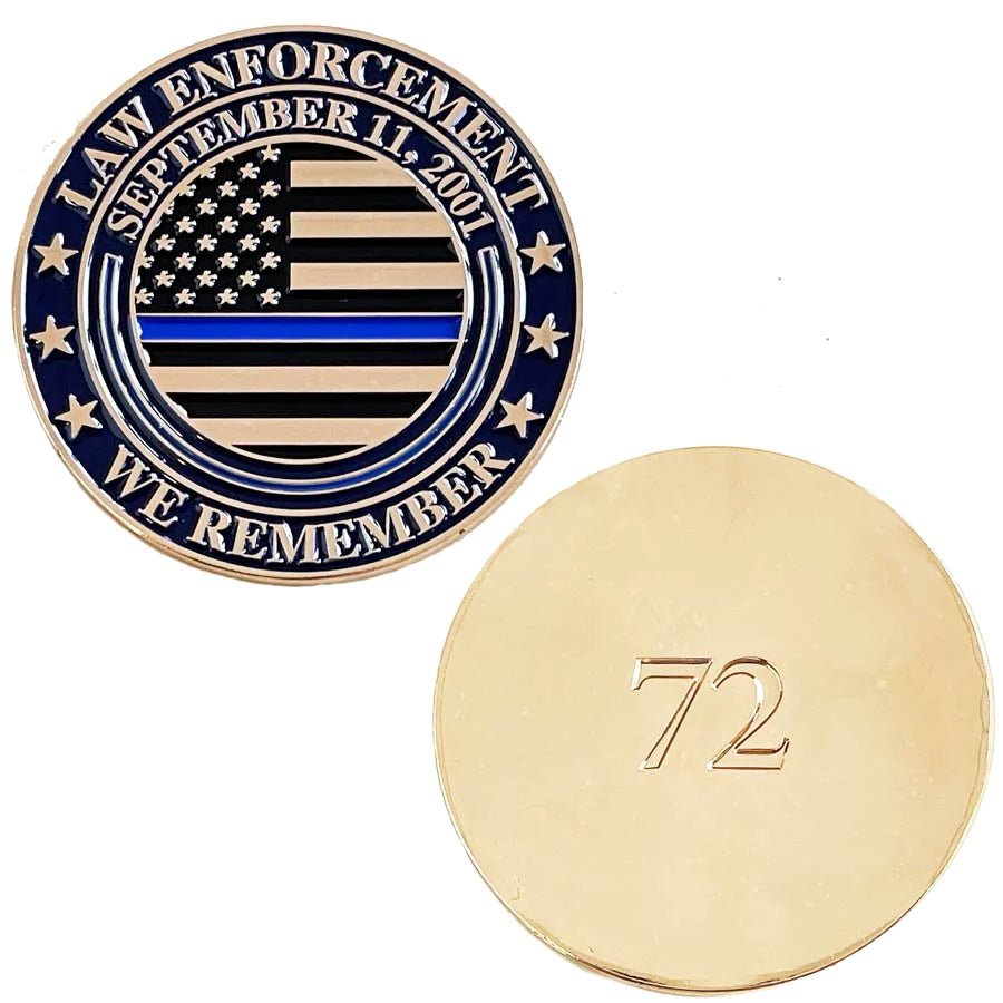 Tribute to the 72 Law Enforcement killed on 9/11 - Challenge Coin - Interceptor Public Safety Products