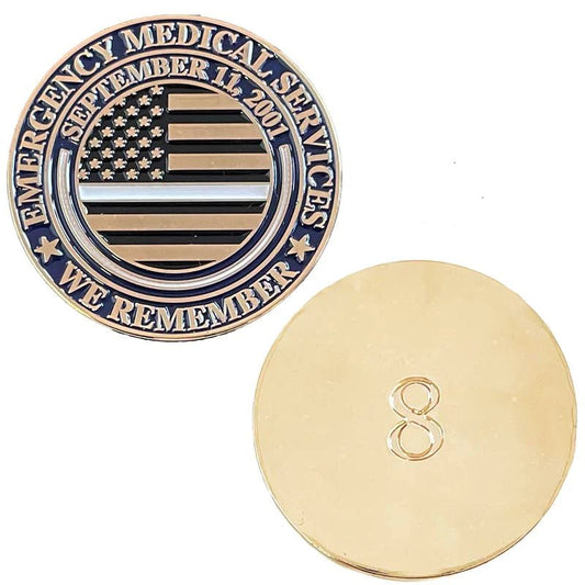 Tribute to the 8 EMTs & Paramedics killed on 9/11 - Challenge Coin - Interceptor Public Safety Products