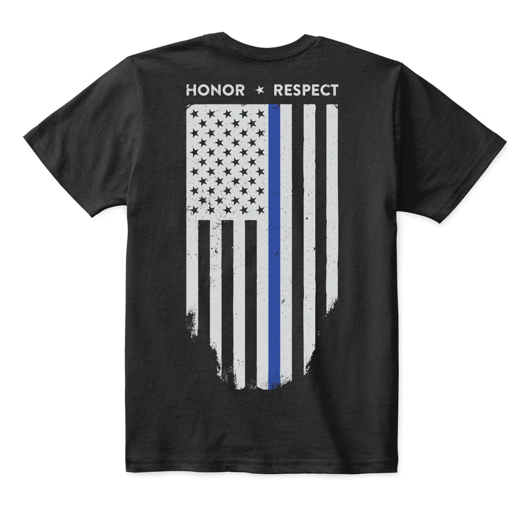 Youth T-Shirt - Thin Blue Line Flag - Interceptor Public Safety Products